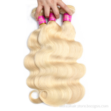 Wholesale 613 Cuticle Aligned Virgin Hair,Russian Blonde Virgin Human Hair Bundles With Closure Free Sample Human Hair Extension